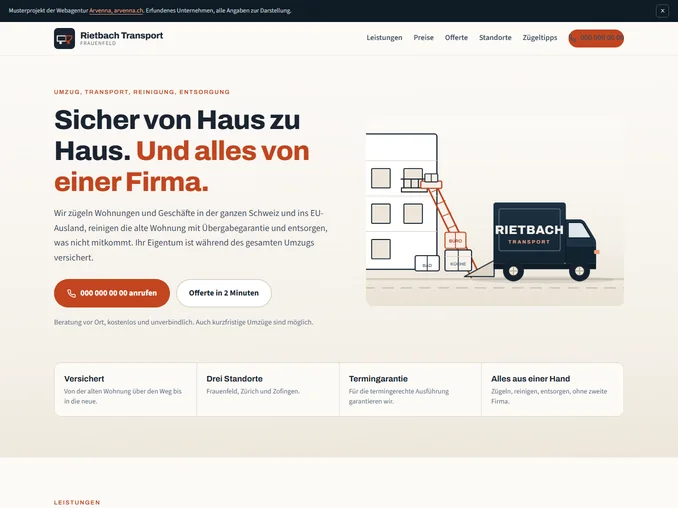 Vorschau Musterprojekt Umzugsunternehmen